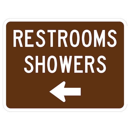 Sign Solutions Usa Restrooms Showers <-, Aluminum, 18 in x 24 in DCS08DWT2418CUS00011